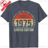 Vintage 1975 Limited Edition 50Year Old 50th Birthday T-Shirt Comfortable Personality High Quality Cotton Tops
