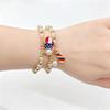High-Quality Pearl Chain Hot Air Balloon Violin Round Heart-Shaped Venezuela Flag Bracelet for Women Patriotic Souvenir Jewelry