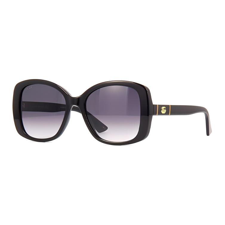 Gucci Square Full Frame Black Gray Oval Sunglasses Women sunglasses GG0762S-001 Dust Bag+Eyeglass Case (Random Color)
