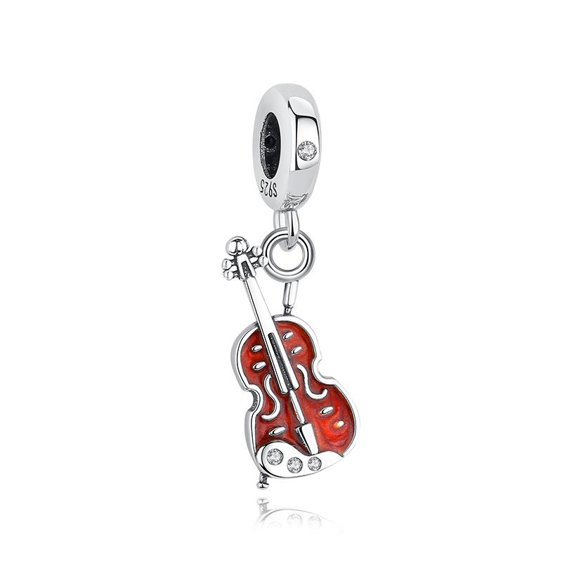 Original 925 Sterling copper Charm Bead Love Music Note Piano Pendant Charms Fit Brand Bracelets Necklaces Women Diy Zircon