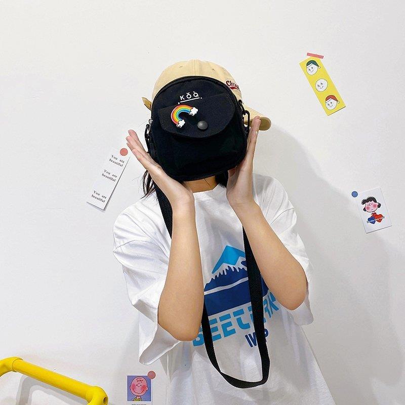 Cute Small Bag New Trendy and Popular Versatile Canvas Messenger Bag Casual Shoulder Small Square Bag