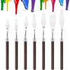 7 Stück Kuchen Spachtel Kunst Kleine Tonwerkzeuge Backen Mini Ölspachtel zur Dekoration DIY/Dekorationsdesign KunststoffHolzgriff