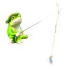 Yousheng Frog Garden Statue Lotus Leaf Sitting Frog Figurine Cute Resin Frog Sculpture for Outdoor Yard Garden Pond Home Office Desk Tabletop Decor