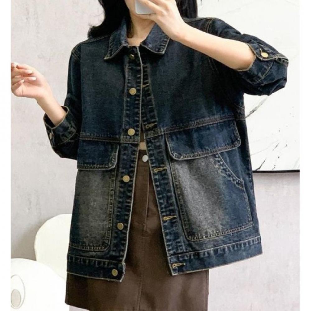 Rellawear Women Centity Wash Denim Loose Jacket Ryfw01