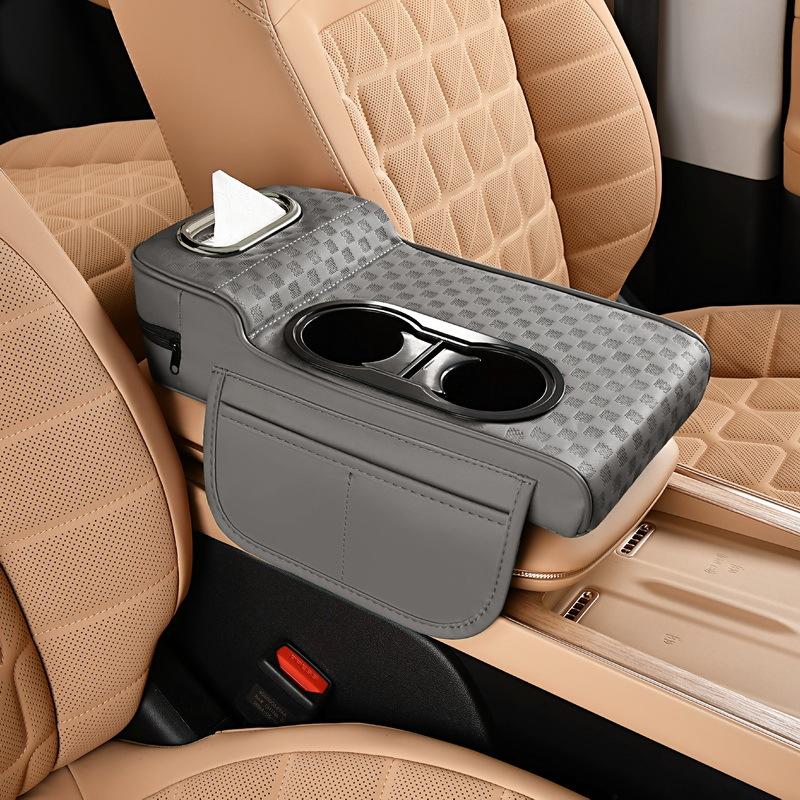 

Car Central Armrest Box Pad Multifunctional Car Tissue Box Storage Box Water Cup Holder Four-in-one Height Increase Pad