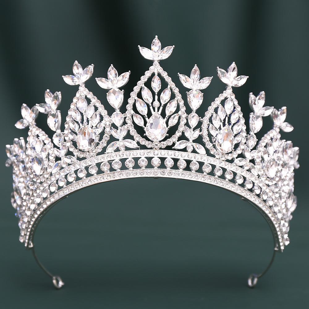 

DIEZI 10 Colors Fashion Luxury AB Rhinestone Crystal Tiara For Women Wedding Party Elegant Bridal Bride Crown Hair Accessories серебряный