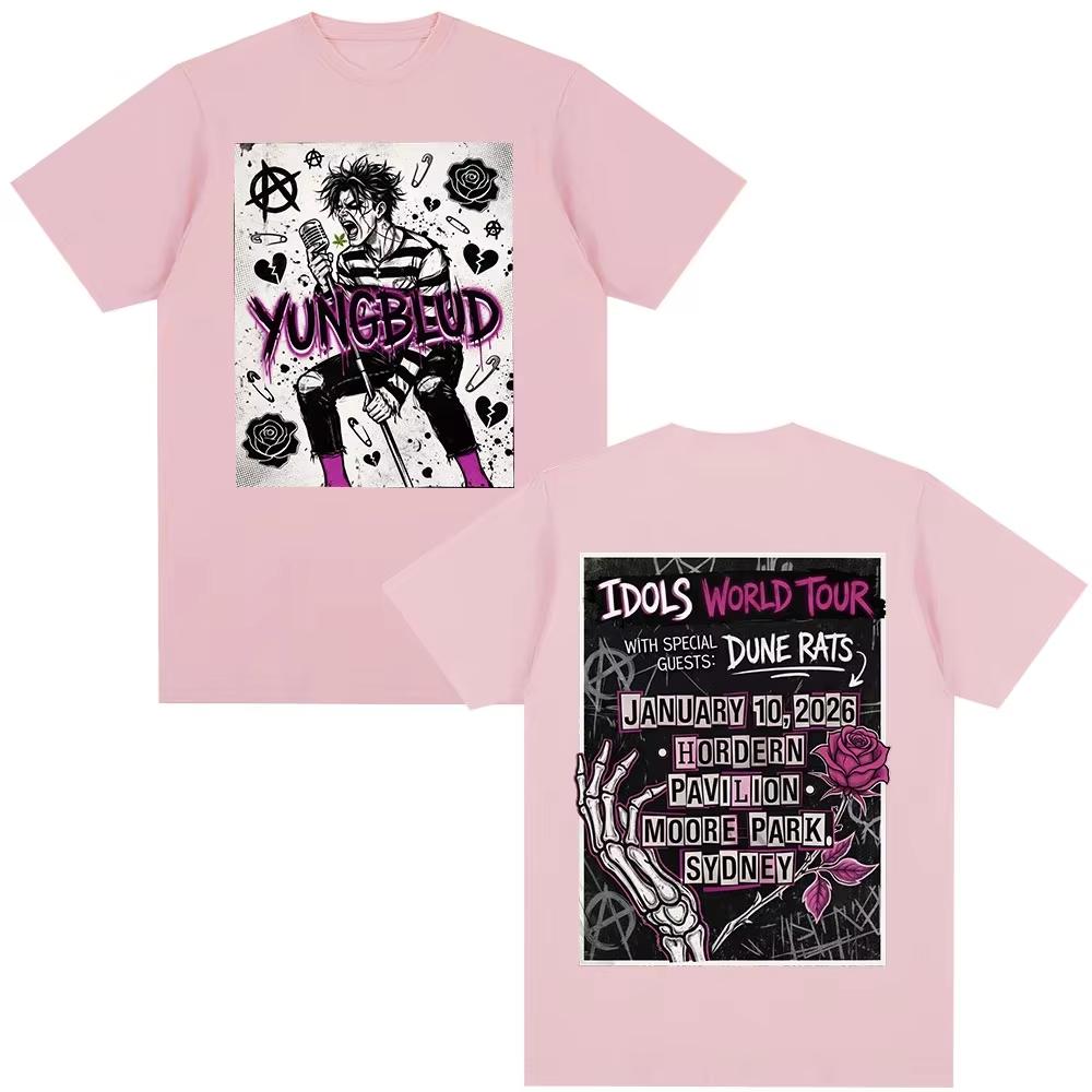 Singer Yungblud IDOLS World Tour Mens Fashion HipHop TShirt Comfortable and Breathable 2026 pure Cotton Casual TShirt