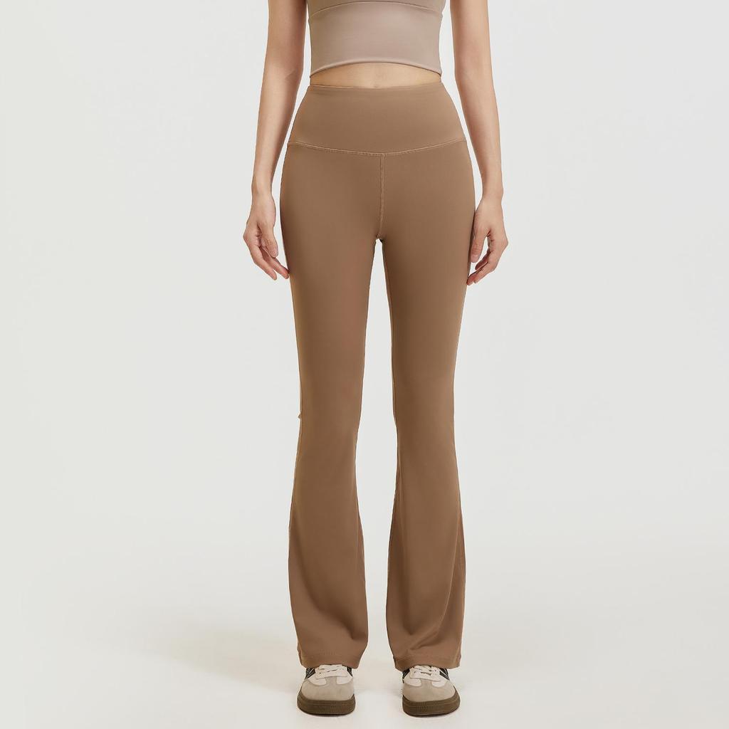 Juyi Tang Höga Midje Flare Yoga Leggings - Naken Känsla Pilates Fitness Byxor