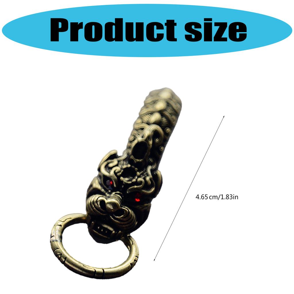 Carved Loong Keychains For Keys Or Small Items for Kids Teens Adults Portable and Versatile Metal Keyrings Brass
