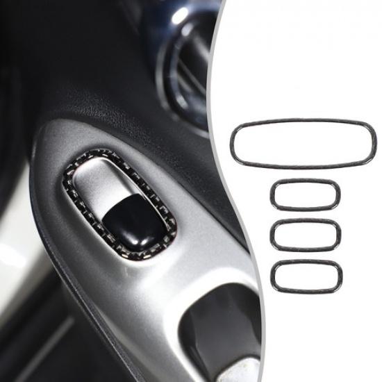 Soft Carbon Fiber Window Lift Switch Trim Sticker For Nissan Juke 2011-