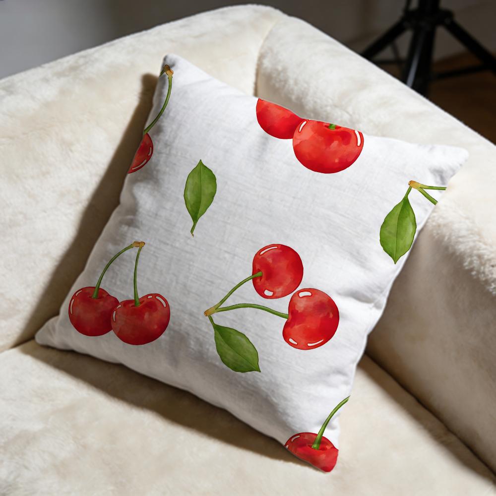Cherry Cushion Cover Soft Decorative Pillow Case Suitable for Bedroom Sofa Car Travel Use