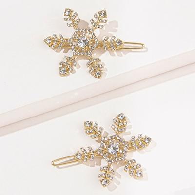 Haarspange, stilvolle Haarnadel, glitzerndes Schneeflocken-Design, für Damen und Mädchen, Alltagskleidung, Haarklammer, Hochzeiten, Weihnachtsschmuck