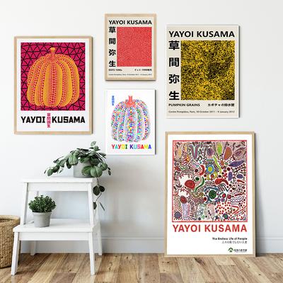 Kusama Yayoi Exhibition Canvas Painting Posters Print Abstract Modern Japanese Wall Art Pictures For Living Room Home Decoration
