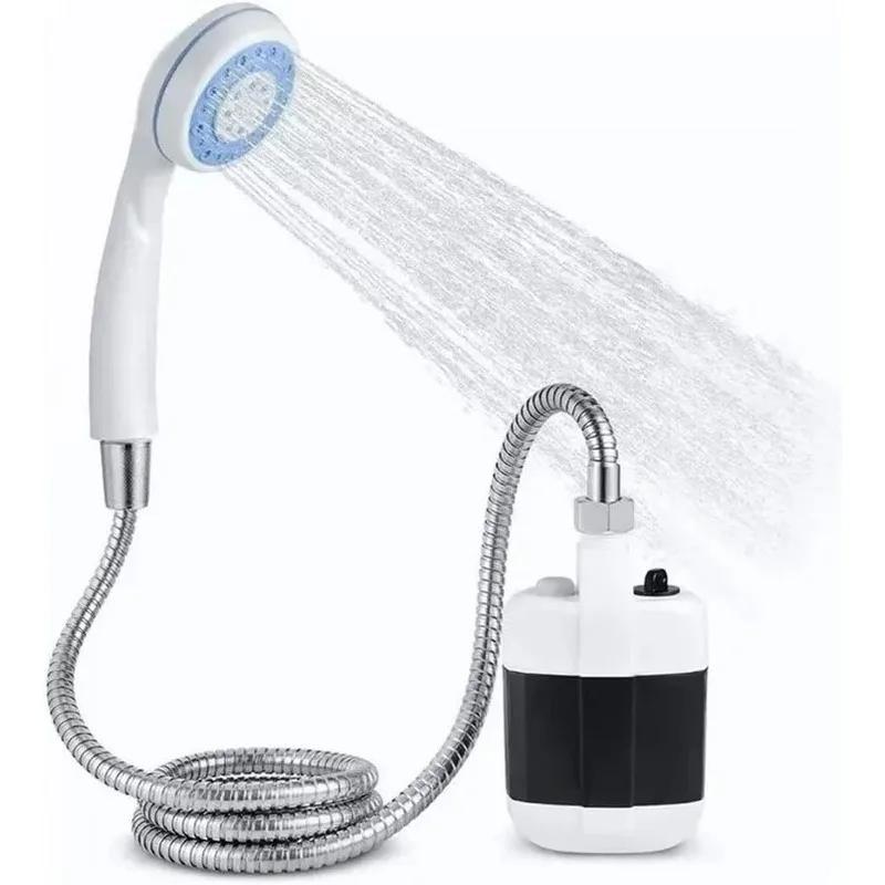 Portable Camping Shower Outdoor with Shower Pump USB Rechargeable Electric Shower Pump for Camping Car Washing Gardening Pet