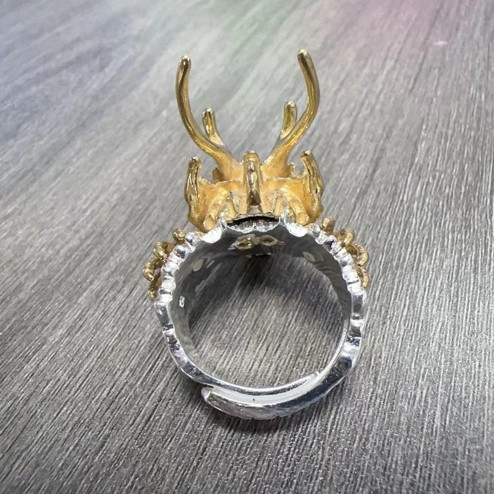 Two Tone Dragon Ring Adjustable Dragon Shape Ring Animal Ring Index Finger Ring