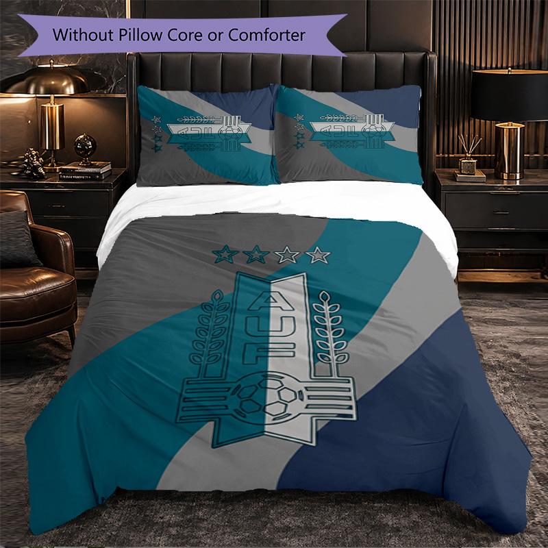 Uruguay Football Pattern 3 Pieces Bedding Set Soft Microfiber Duvet Cover with Pillow Cases for Bedroom