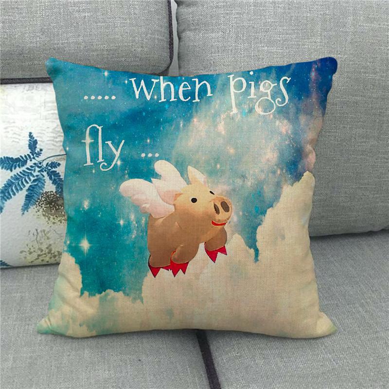 Creative Cartoon Illustration Star Map Digital Printing Short Plush Pillow Covers For Car Sofa Office Cushion Cover Home Goods