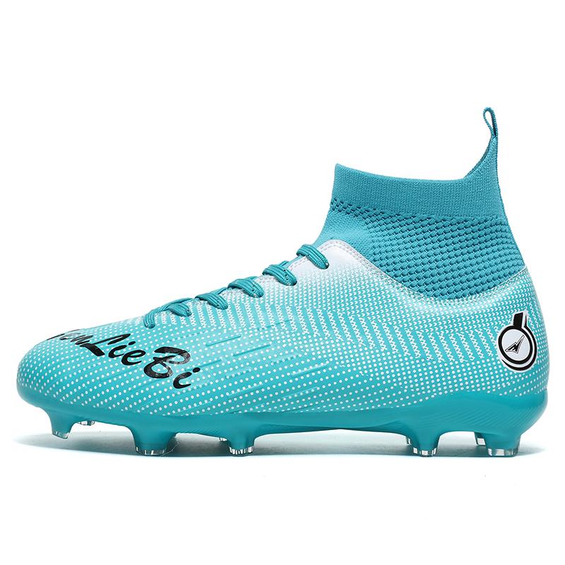Męskie buty piłkarskie typu high-top Kolorowe outdoorowe buty sportowe z długimi kolcami Duży rozmiar Młodzieżowe buty sportowe Buty piłkarskie dla dzieci