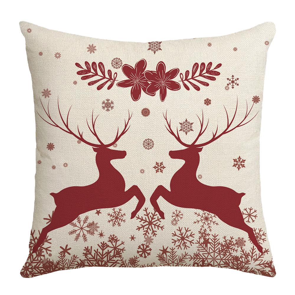 New Christmas Cushion Snowflake Elk Garland Red Home Cushion Pillow Case