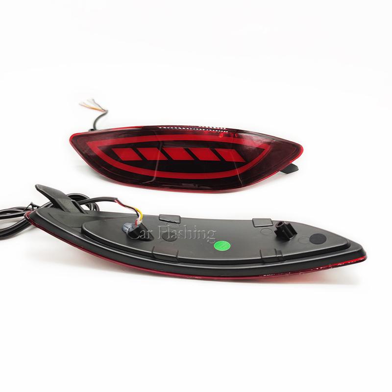 1 Pair Car LED Rear Bumper Light For Hyundai Accent Verna Solaris Brio 2008-2015 Tail Reflector Brake Fog Lamp Turn Signal