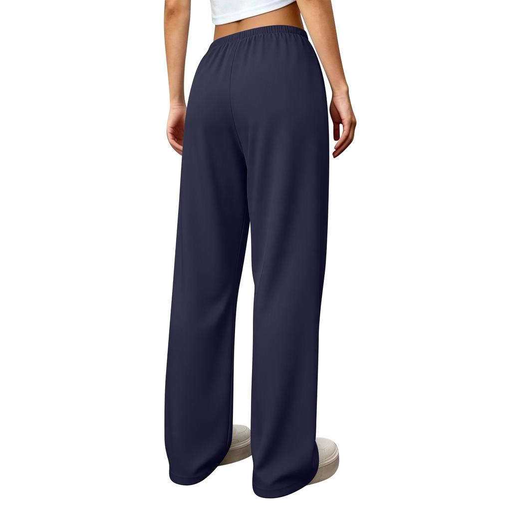 Women's Wide-Leg Sweatpants, Relaxed Straight-Leg Casual Pants, Running And Workout Pants With Drawstring And Pockets