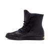 Cons Pro Leather Round Toe Lace-Up High Top Boots Unisex Black