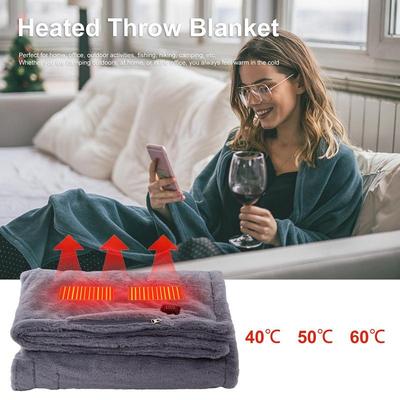 Heating Blanket Throw 59x33.5 Inch Fast Heating Heated Blanket Poncho Wrap Adjustable Electric Lap Blanket Throw Breathable