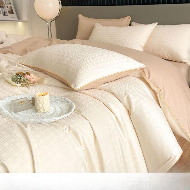 

Скандинавский простой хлопковый комплект из четырех предметов, полосатый пододеяльник, 120 s, полностью хлопковая простыня, пододеяльник, комплект из трех предметов