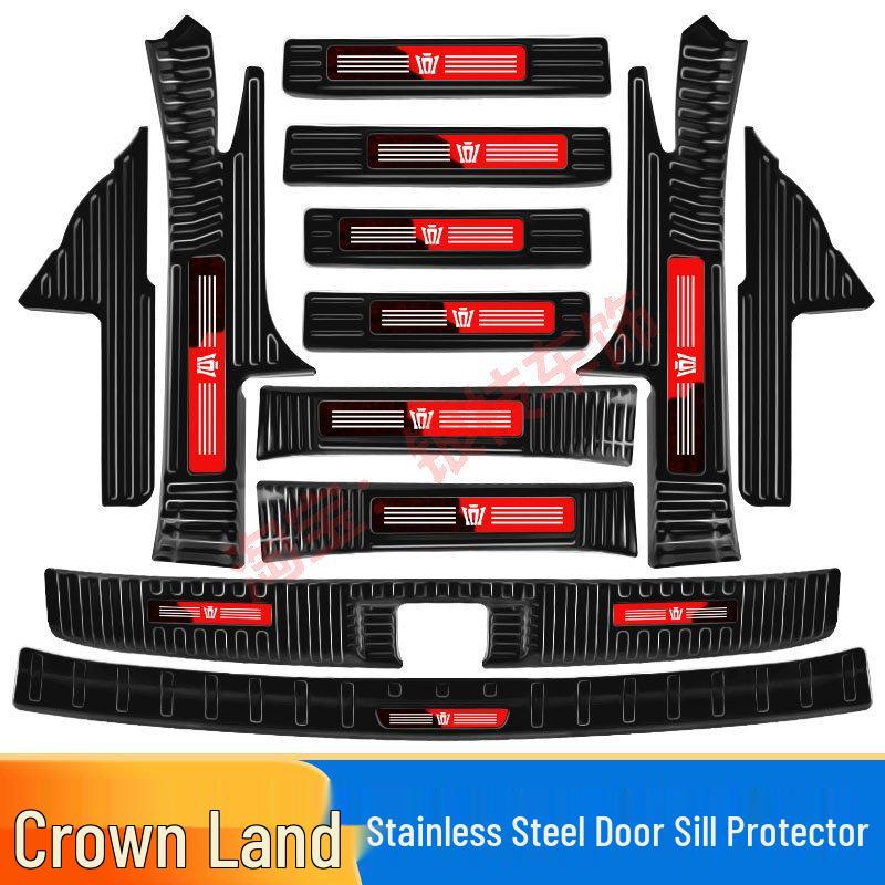 Toyota Crown Lu Fang Door Sill Strips & Trunk Protector Stainless Steel Modification Kit