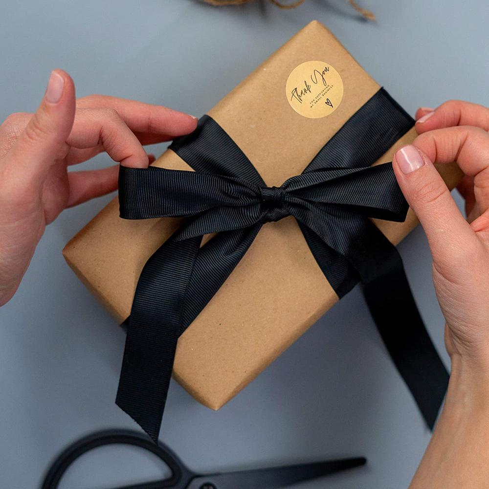 100-500pcs Kraft Paper Thank You Stickers With Red Heart Handmade Labels Sticker for Business Envelope Sealing Stationery