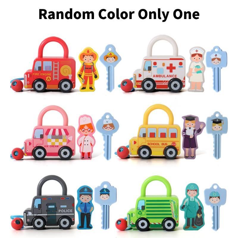 

Puzzle Education Early Lock Unlock Toy Car Children Educational Imaginative Play