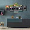 5ks Rustikální F1 Závodní auto Obrazy domů Sportovní auto 5 kusů Nástěnný plakát Home Decor 5panelový pokoj Dekor Abstraktní obrazy Umění