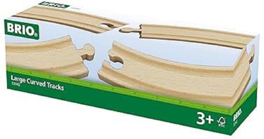 BRIO Curved Rail 170mm (33342) for ages 3 and up [Toy, Wooden Toy, Wooden Rail, Gift for BirthdayChristmas]
