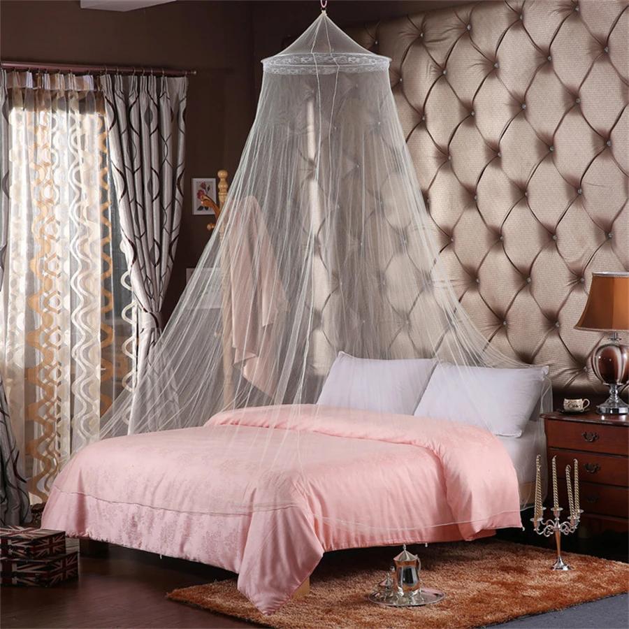 Elgant Hung Dome Mosquito Net for Double Bed Summer Polyester Mesh Fabric Home bedroom Baby Adults Hanging Decor