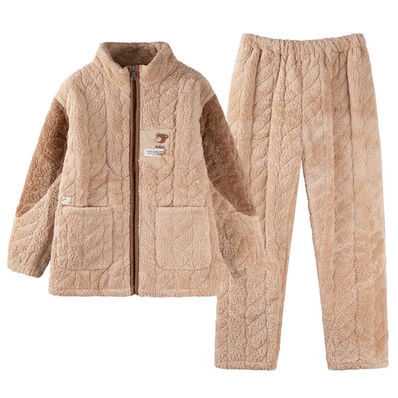 Shenbaolai Women's Winter Padded Coral Fleece Loungewear