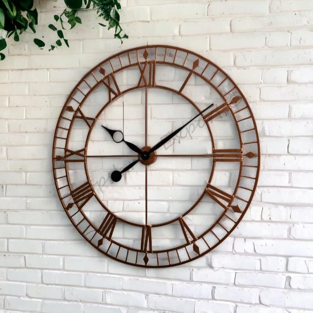 Uhr Handgefertigte Extra Große Analoge Wanduhr/Kupferfarbe / 36 Zoll (90 CM's)