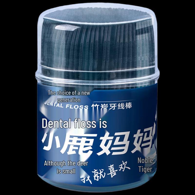 Deer Mom Bamboo Charcoal Dental Floss Picks, 500 Count