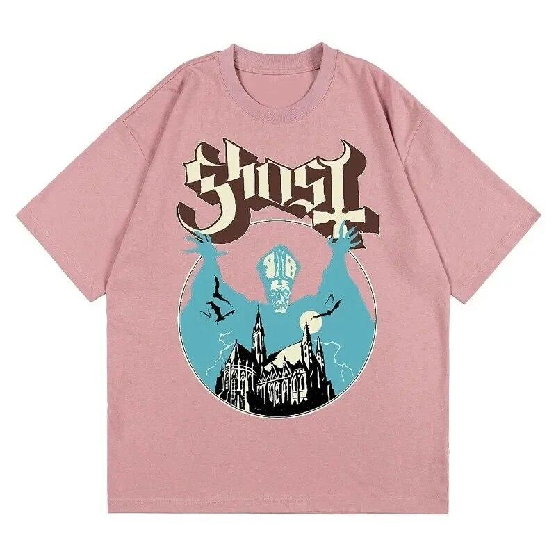 Tricou nou Ghost Band Femei Oversize Moda Cool London Singer Fans Essentials Summer Maneca scurta Print Rock Plain Negre Tricouri Unisex