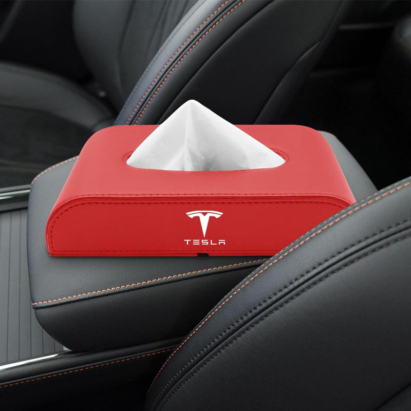 1Pcs Car Tissue Box Holder Armrest Box Storage Case Car Accessories For Tesla Model 3 Model X S 2016-2020 Decals TM3 TMX TMS Decal