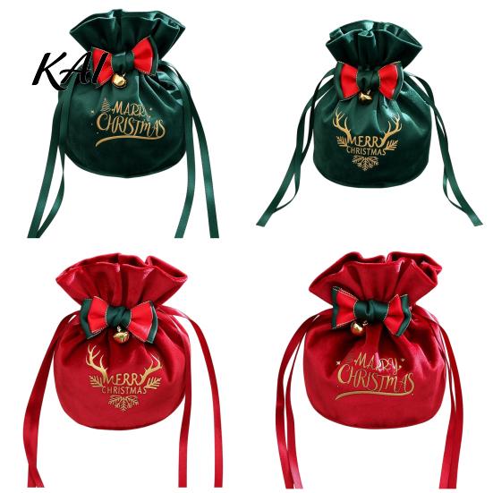 Durable Fabric Bags for Small Gifts Drawstring Christmas Candy Bags, Reusable Gift Wrap Holiday Celebration Holders Cute Eve Fruit Party Favor