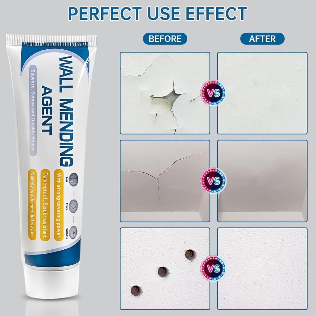 Drywall Repair Kit,Wall Mending Agent with ScraperDrywall Patch Repair Kit with Spackle Paste,Wall Hole Filler Putty for Filling Cracks & Holes