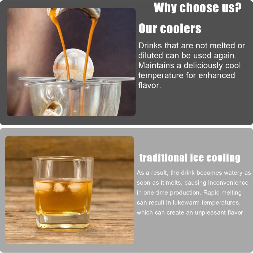 Coffee Cooling Tool, 1.57-inch Stainless Steel Coffee Cooler Ball Metal Puck Cooling Can Be Reused