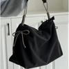 Casual Canvas Large Bag Trendy Rope Knot Women Commuter Bag Large Capacity Shopping Bag Shoulder Bag