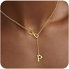 Gold-Plated Infinity A Pendant Necklace - Elegant European Fashion for Women