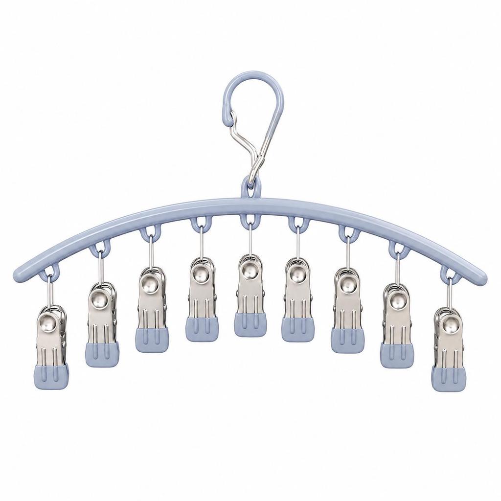 Stainless Steel Windproof Sock Clips - No-Mark Multi-Functional Underwear Hanger for Drying