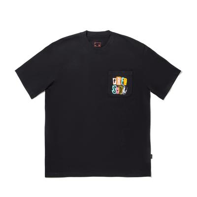 Li Ning Carta Gola Redonda Confortável Versátil Respirável Manga Curta Camiseta Unisex Camiseta Preta AHSVB33-1