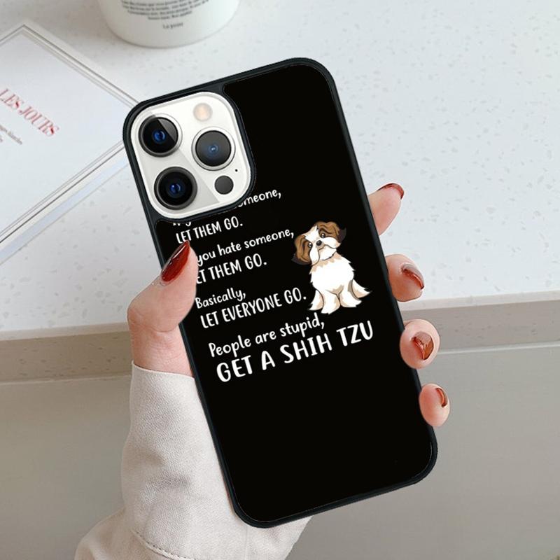 Cartoon Shih Tzu Dog Mom Phone Case For iPhone 17 Air 11 12 13 14 15 16 Pro Max Cover For iPhone 17 Air Max Plus Coque Shell