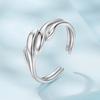 Silver universal ring in the shape of waves, silver 925