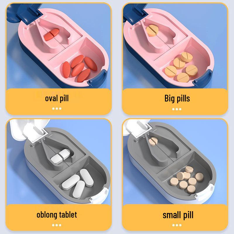 Portable Japanese Pill Cutter & Storage Box - Cuts Pills In Quarters or Halves