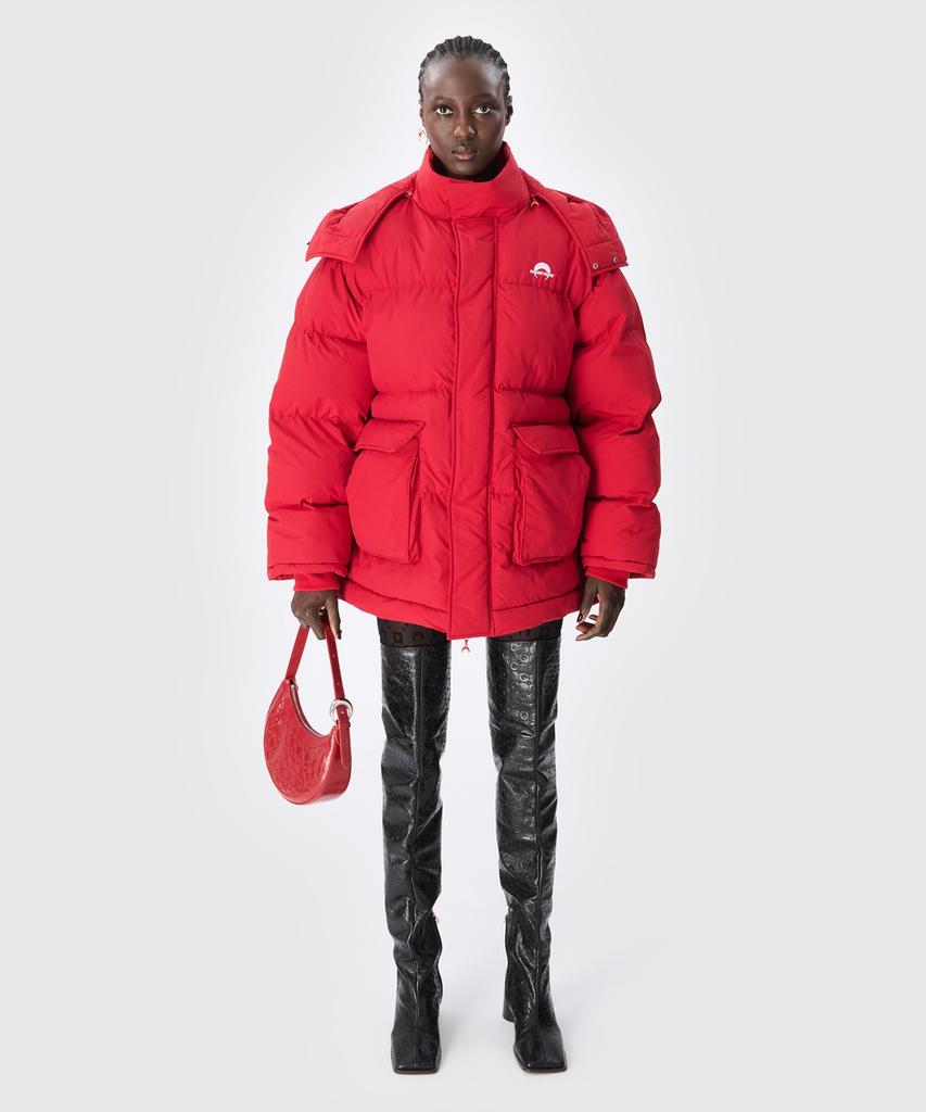Marine Serre (U) Ms Sport Nylon Puffer Coat Red Ms Sport Nylon Puffer Coat Red